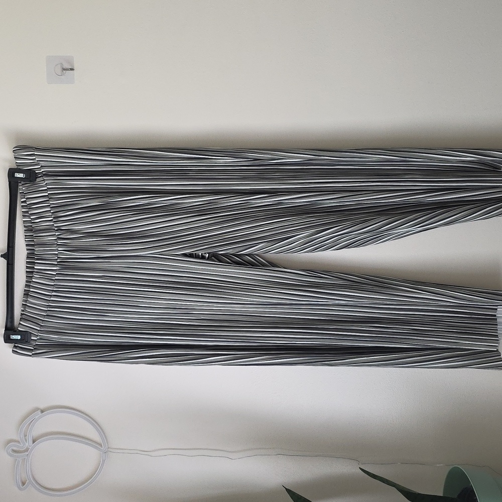 Junarose Green, Black And White Striped Pant